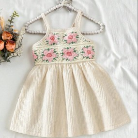 SHEIN Vintaside Kids Baby Girl 2025 Summer New Vacation Style Cami Dress